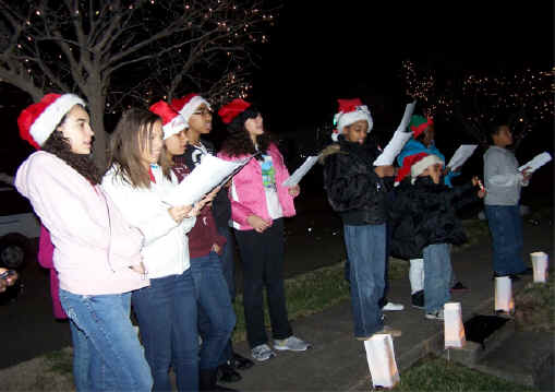 Christmas carolers, sharing your faith