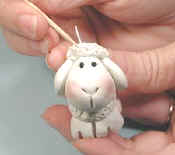 Mold polymer clay sheep